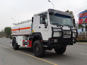 Refueling Oil Tanker Truck